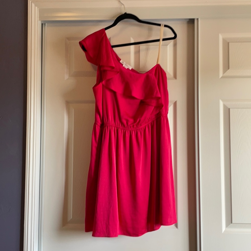 Bgbg Generation One Shoulder Party Dress! Gorgeous Fuchsia Color.